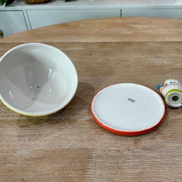 Anthropologie Warm & Toasty Butter Dish Salt Pepper Shakers 3 Piece Set - Picture 7 of 12